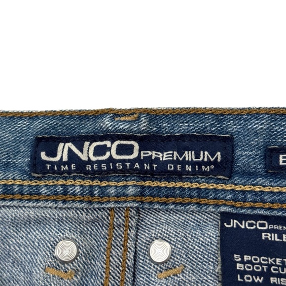 JNCO Premium Boot Cut Low Rise Riley Jeans Mens 34x30 (35x30) Distressed Y2K - Picture 5 of 9